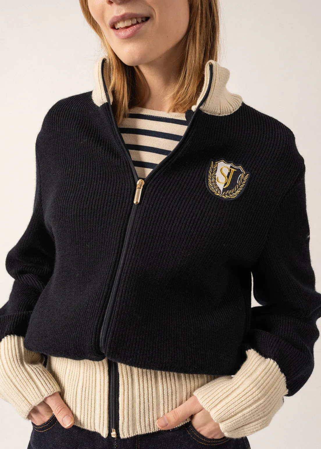Campus Sports-inspired Cardigan