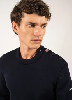 Comfortable sailor jumper with elbow patches