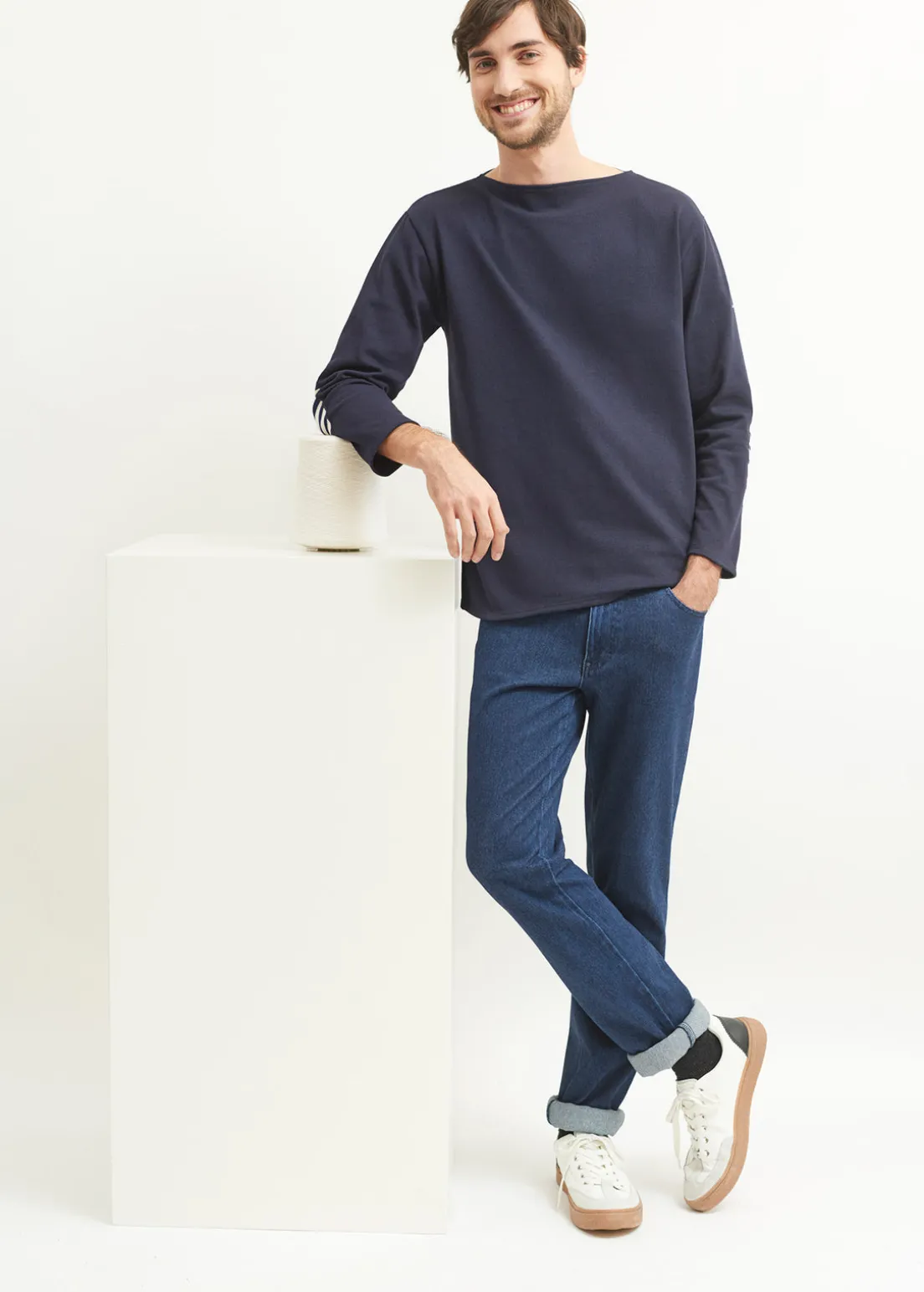 Guildo boat neck sailor shirt