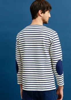 Guildo boat neck striped sailor shirt