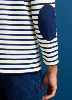 Guildo boat neck striped sailor shirt