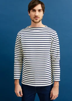 Guildo boat neck striped sailor shirt