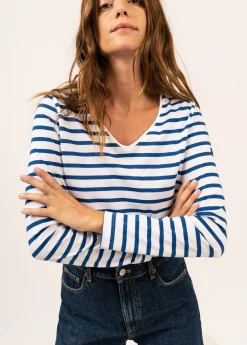 Hoedic V neck sailor striped shirt