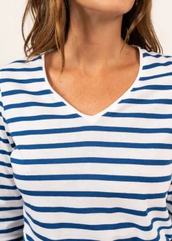 Hoedic V neck sailor striped shirt