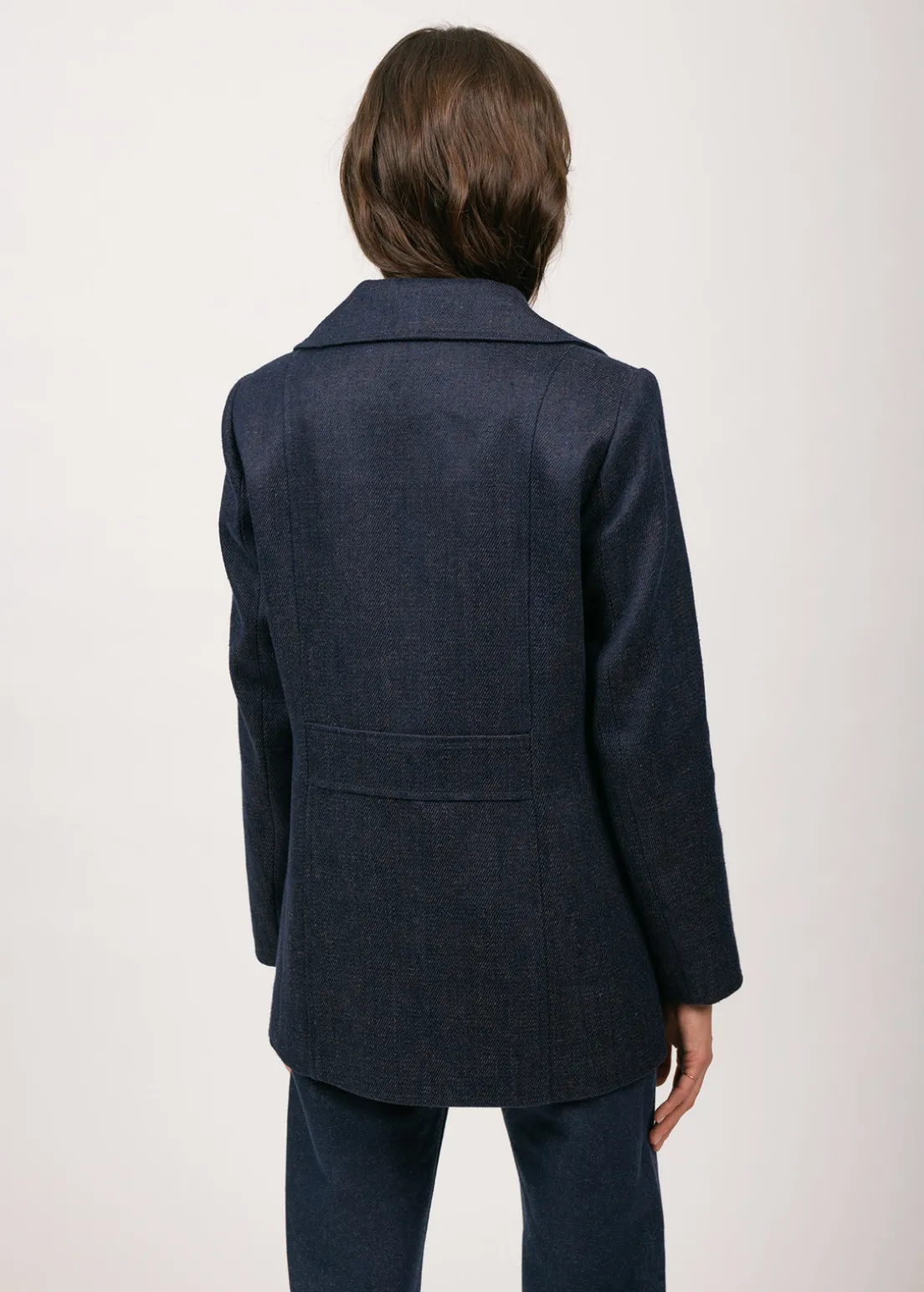 Héritage peacoat for women in Merino wool