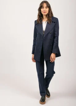 Héritage peacoat for women in Merino wool