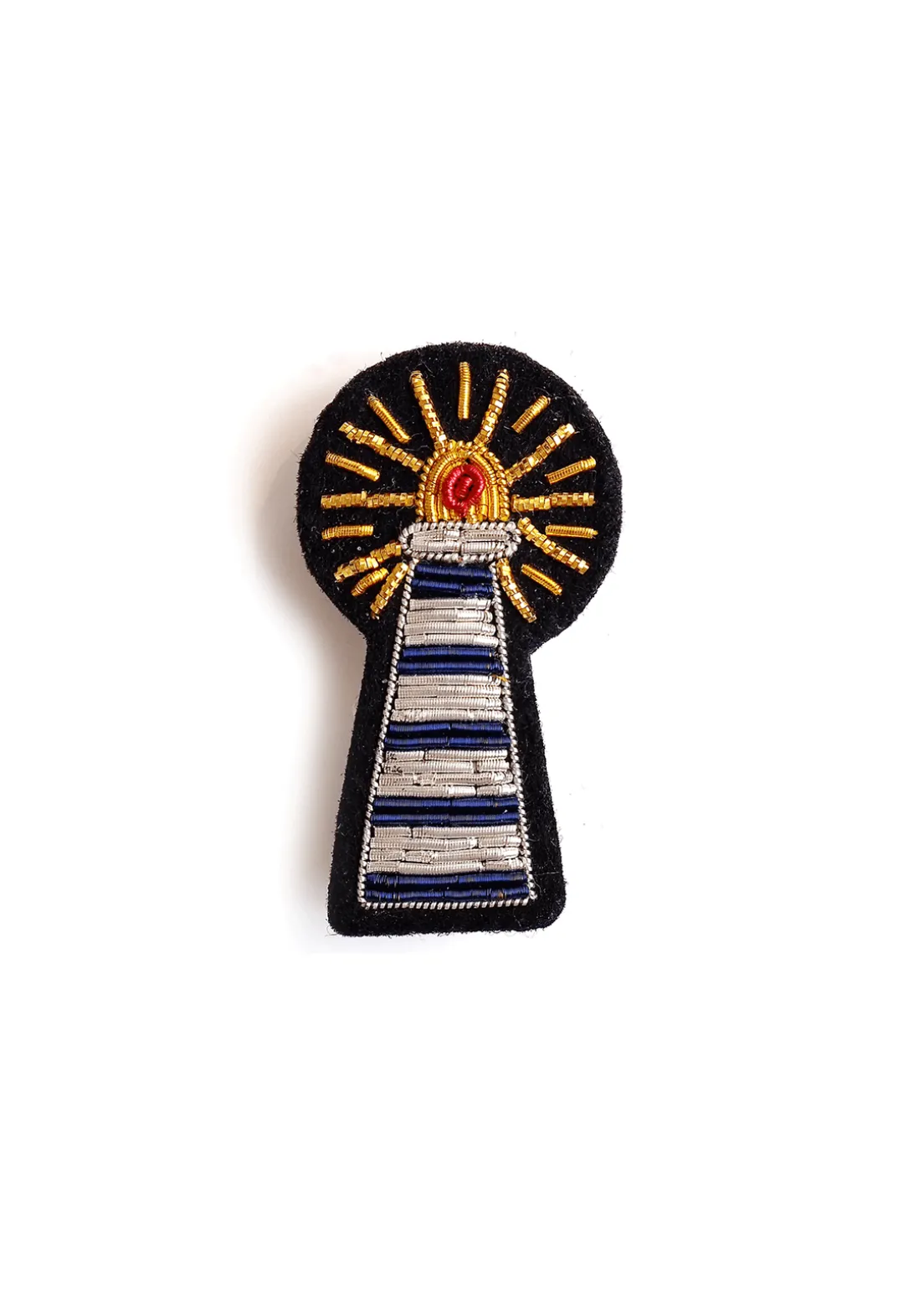 Lighthouse embroidered brooch