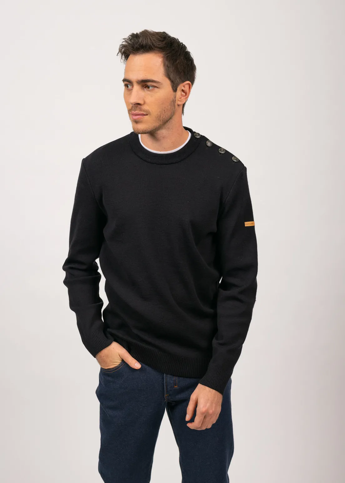 Patrimoine sailor jumper with elbow patches