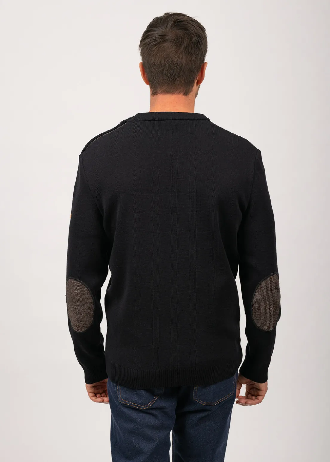 Patrimoine sailor jumper with elbow patches
