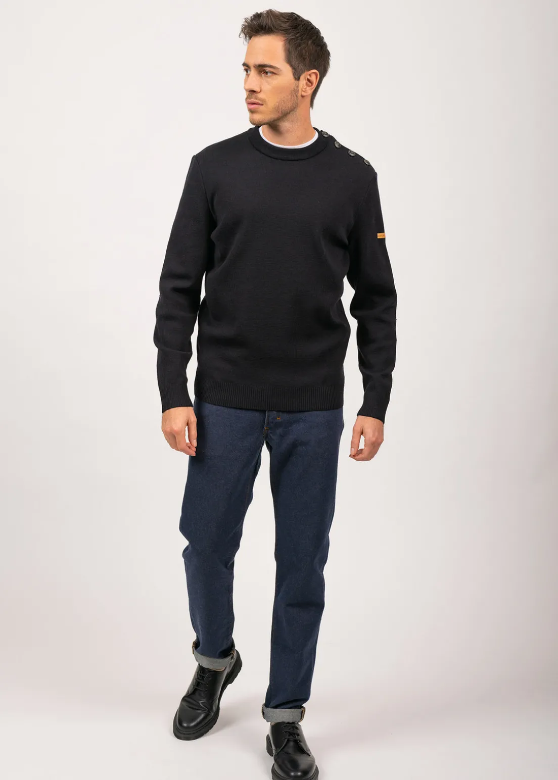 Patrimoine sailor jumper with elbow patches
