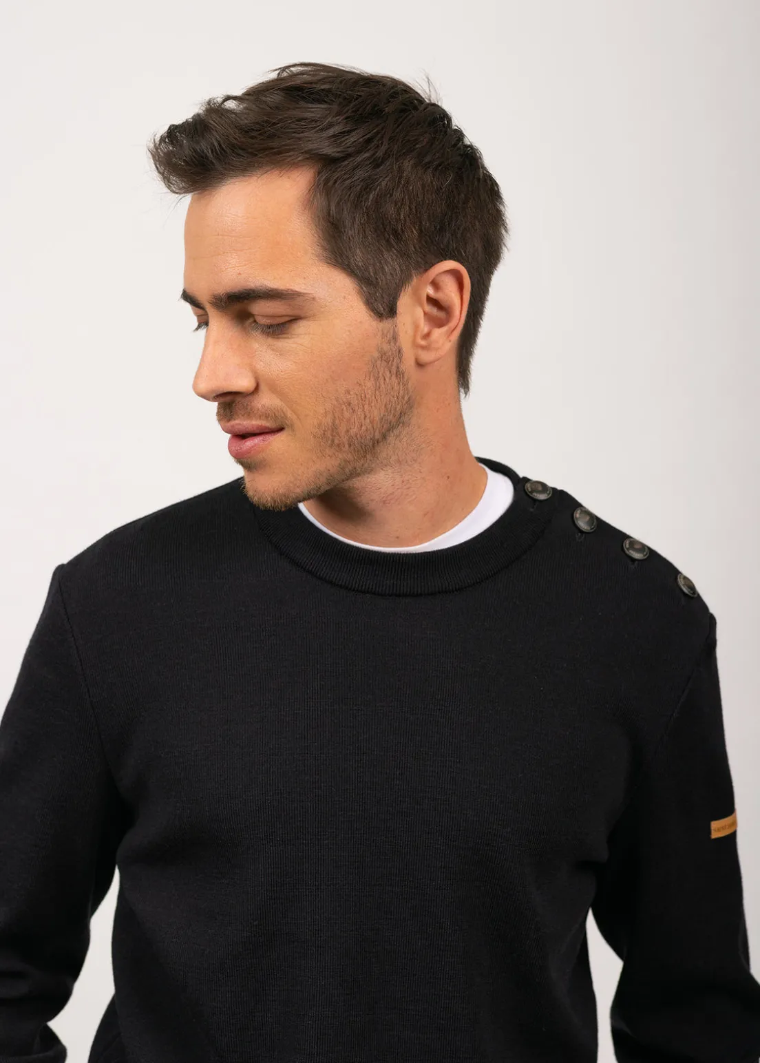 Patrimoine sailor jumper with elbow patches