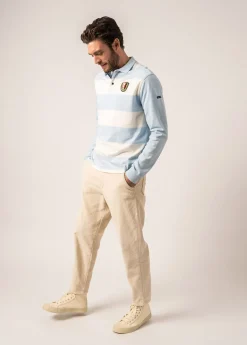 Pierrot Rugby-style Striped Polo Shirt