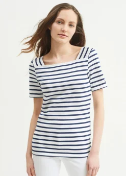 Pléneuf square neck striped sailor shirt