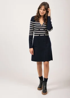Royale striped dress in wool