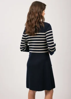 Royale striped dress in wool