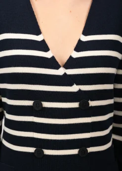 Royale striped dress in wool