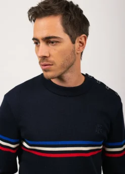 Sailor jumper with tricolour stripes