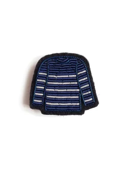 Sailor striped shirt embroidered brooch