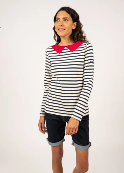 Vire sailor striped shirt with a contrasting collar