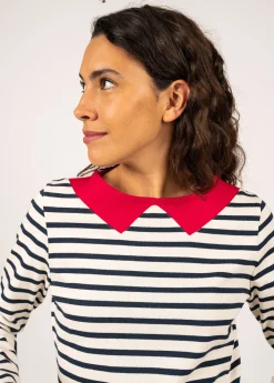 Vire sailor striped shirt with a contrasting collar