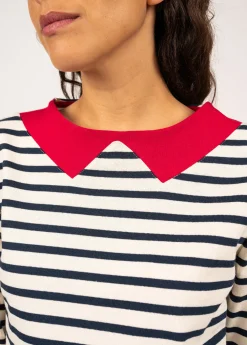 Vire sailor striped shirt with a contrasting collar